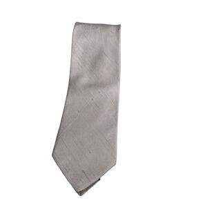 Vintage Hanover Mens Tan Dupioni Silk Tie Classic Solid Dapper Made In USA